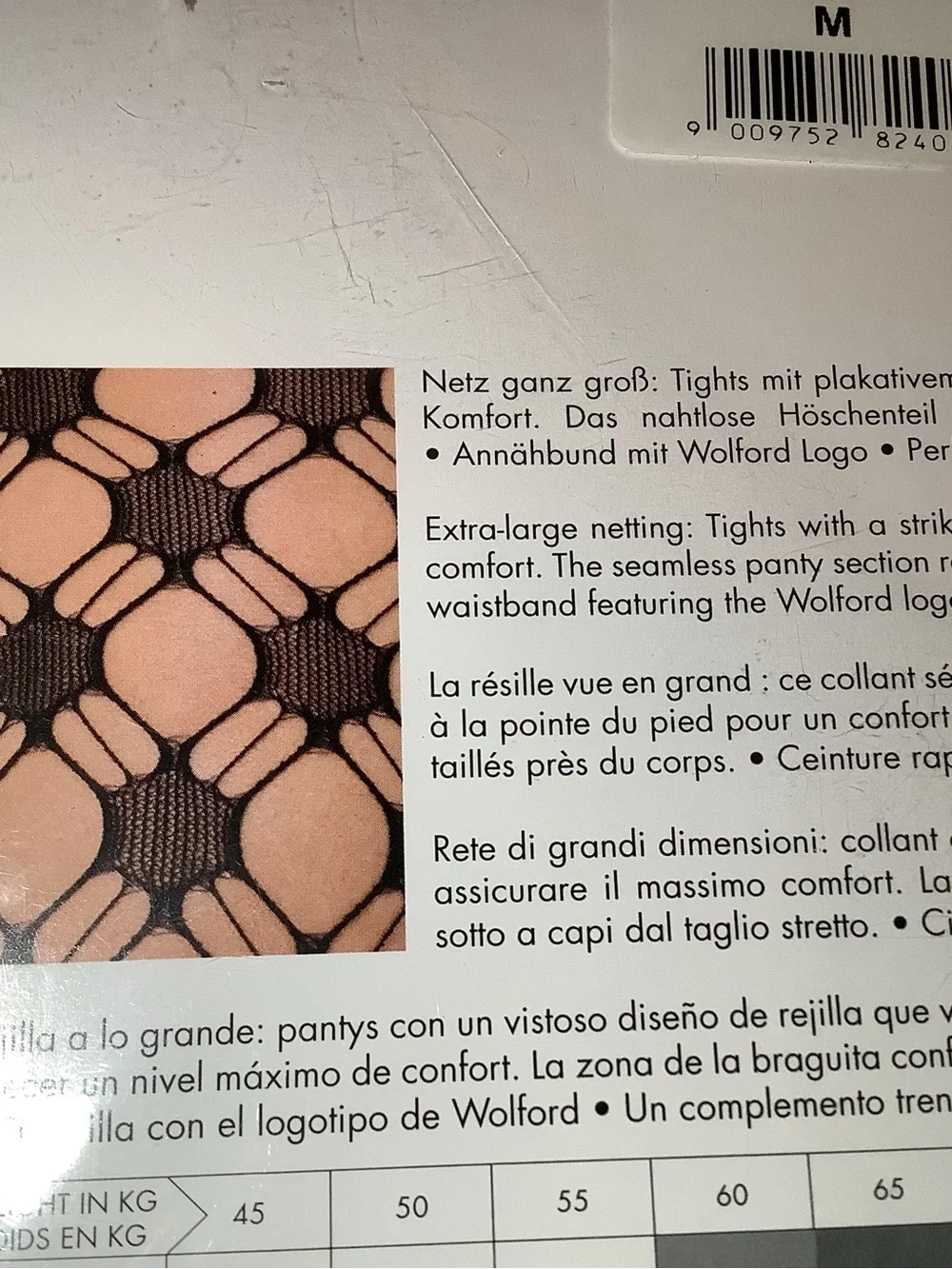 Wolford Athina tights, net pattern, color black, size: M